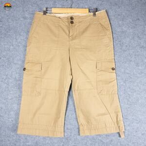 Banana Republic Capri Pants Brown Cotton Flat Front Straight Leg Women's Size 10